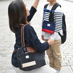 マスクホルダー（抗菌・抗ウイルス加工生地使用）　ネイビー×レッド 9枚目の画像