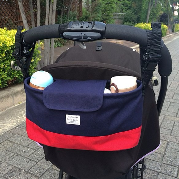 [Resale 26] Baby Stroller Mini Bag Navy x Red 第1張的照片