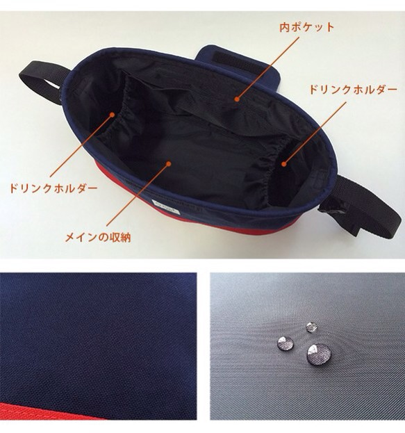[Resale 26] Baby Stroller Mini Bag Navy x Red 第3張的照片