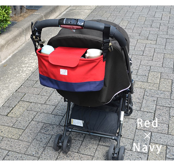 [再次上架] 嬰兒推車迷你包紅色 x 海軍 第2張的照片