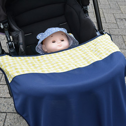 UV毯子（抗菌冷感UV ｃｕｔ夏季嬰兒毯子）格子黃色 第1張的照片