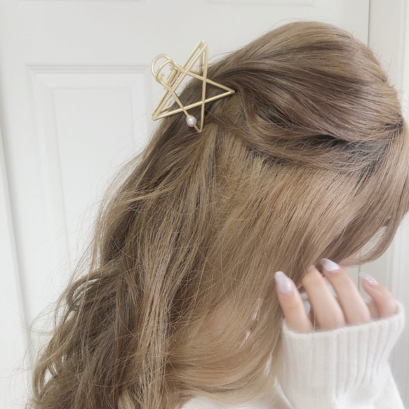 star pearl hair clip 1枚目の画像