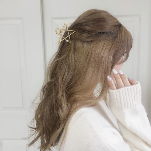 star pearl hair clip 3枚目の画像