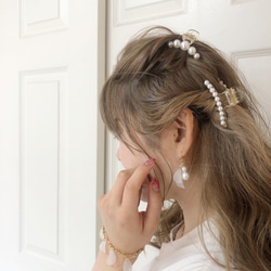 pearl mini hair clip 〜お好きな組み合わせ選べる2個セット〜 3枚目の画像