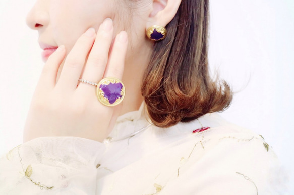 Violet baroque vintage ring 5枚目の画像