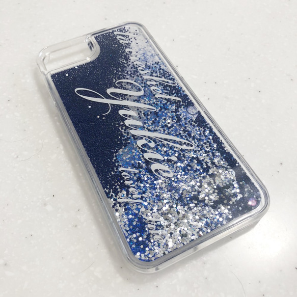 royal blue glitter iphone ケース 3枚目の画像