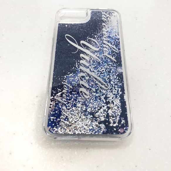 royal blue glitter iphone ケース 4枚目の画像