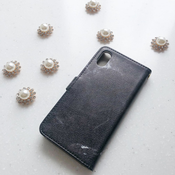 pearl black marble iphone ケース 5/5SE/6/6S/7/8/X/XS 5枚目の画像