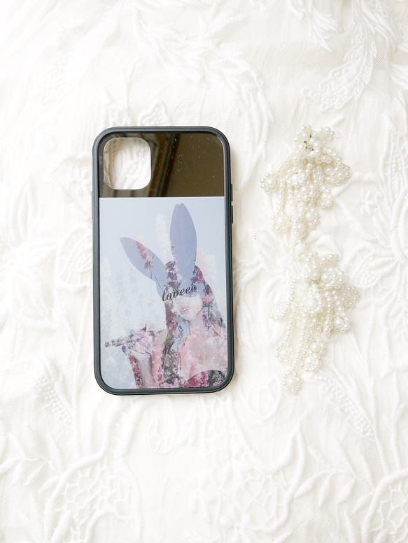 復興版兔子帶鏡面iPhone手機殼 第1張的照片