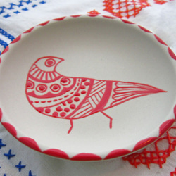 ＊値下げしました＊箱入りのマメ皿-優しい赤い鳥‐３ 3枚目の画像