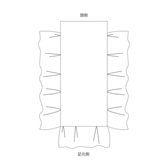 福袋☆drawers ベッドカバーリング ピローケースプレゼント ベッドスカートSセット 送料無料【受注制作】 10枚目の画像