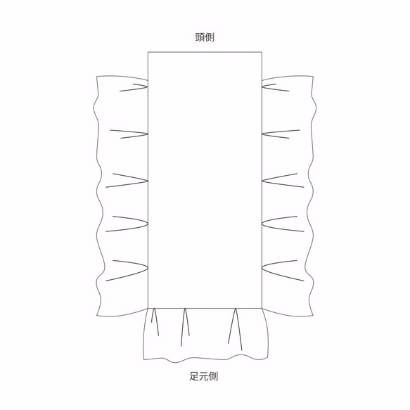 drawers ベッドスカート SDセミダブル オフホワイト 6枚目の画像