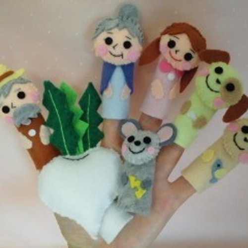 おおきなかぶ 物語指人形 おもちゃ・人形 onchan 通販 1987025｜Creema