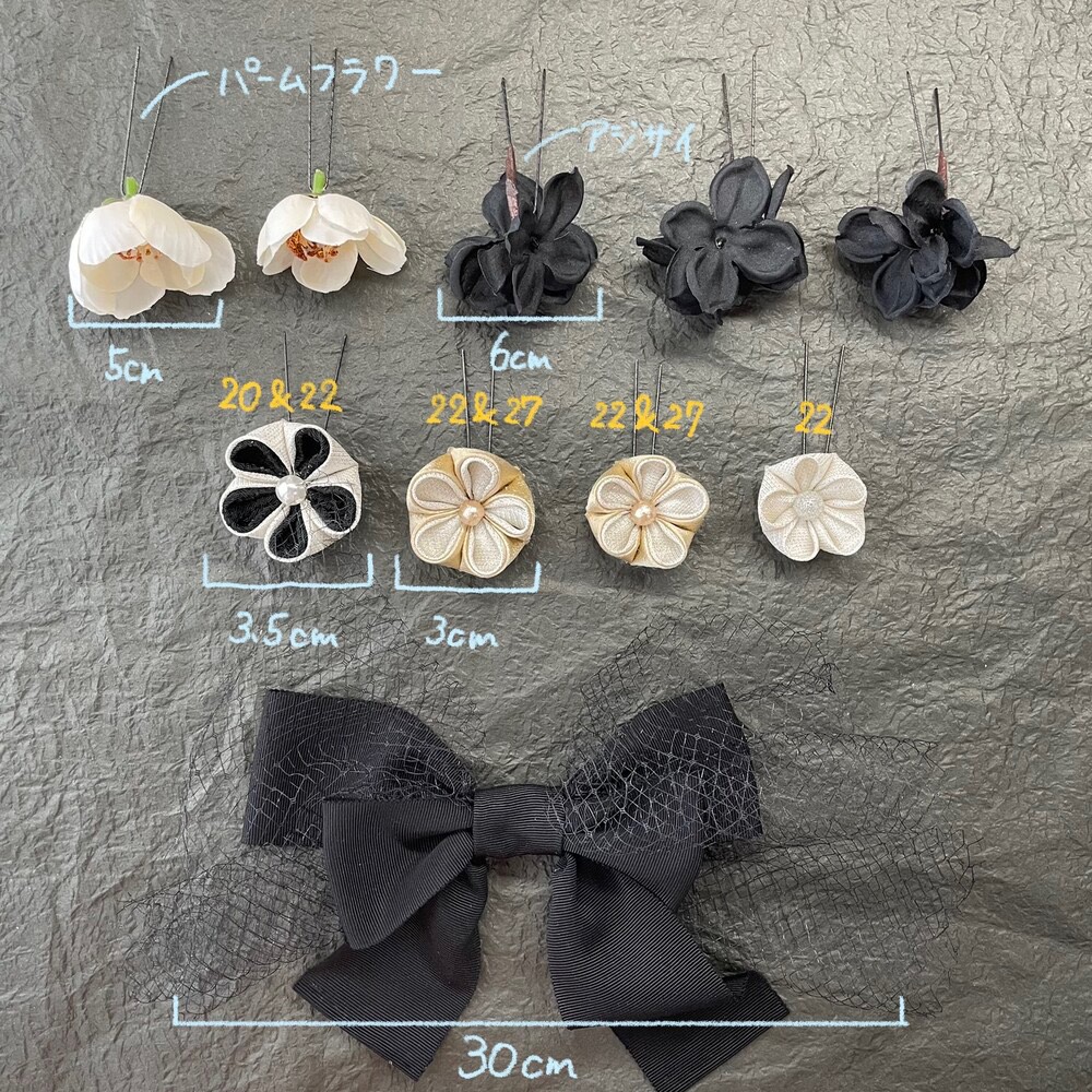 髪飾り　成人式　卒業式　つまみ細工　#2