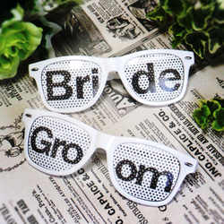 Groom×Bride×Usher×Bridesmaid 6パック ウェディングサングラス  モノトーン 白黒 3枚目の画像