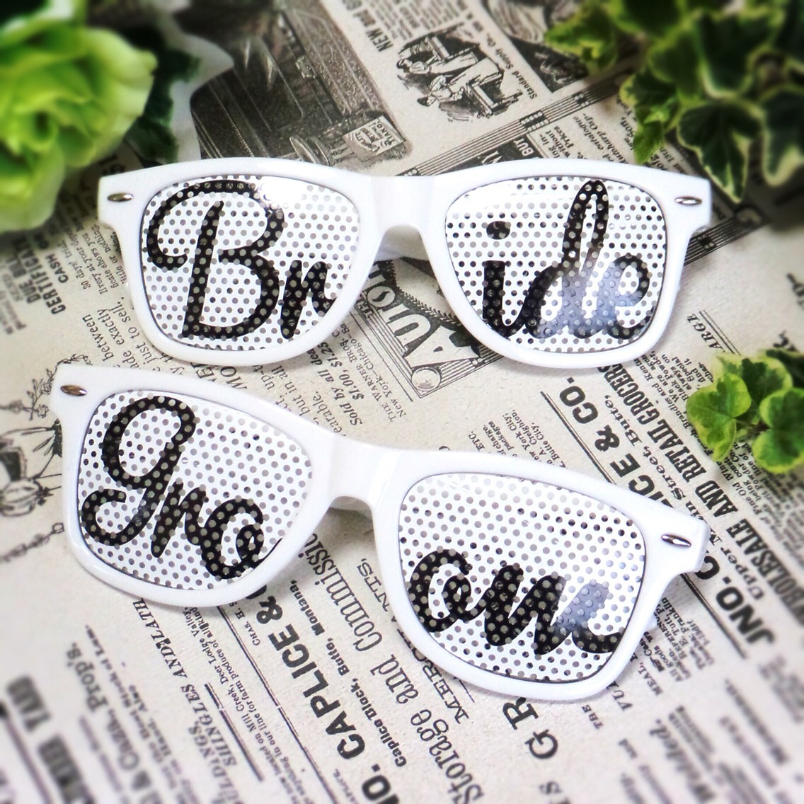 Bride&Groom ウェディングサングラス カリグラフィー フォトアイテム