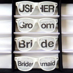 Groom×Bride×Usher×Bridesmaid 8パック ウェディングサングラス  モノトーン 白黒 1枚目の画像