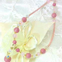 春色♪ピンク♡ピンクネックレス 3枚目の画像