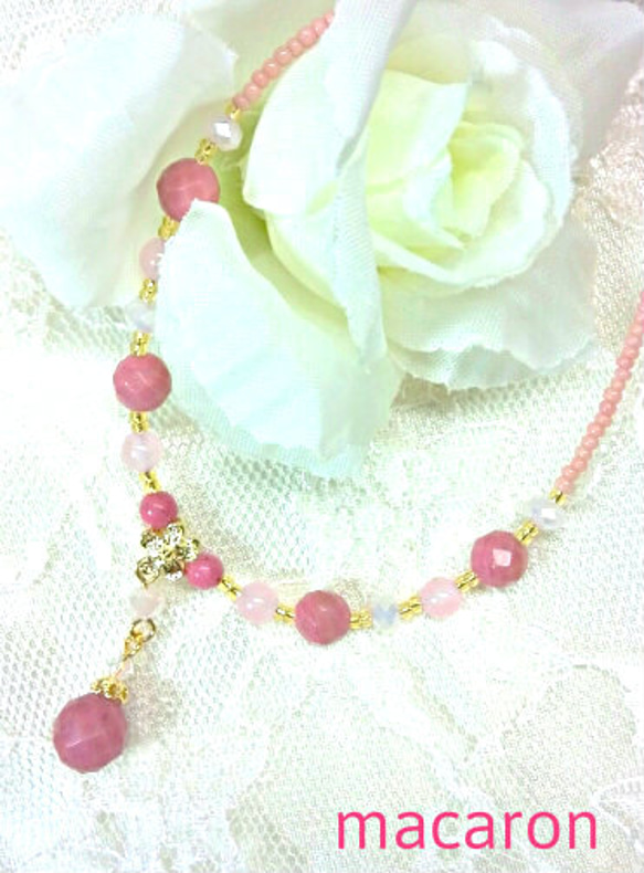 春色♪ピンク♡ピンクネックレス 4枚目の画像