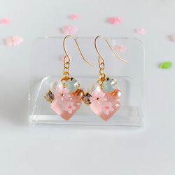 ◇SQUARE GLAS◇桜ビジューピアス 1枚目の画像