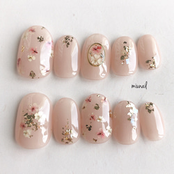 226］ネイルチップ/結婚式ネイル/押し花ネイル/ブーケネイル/フラワー