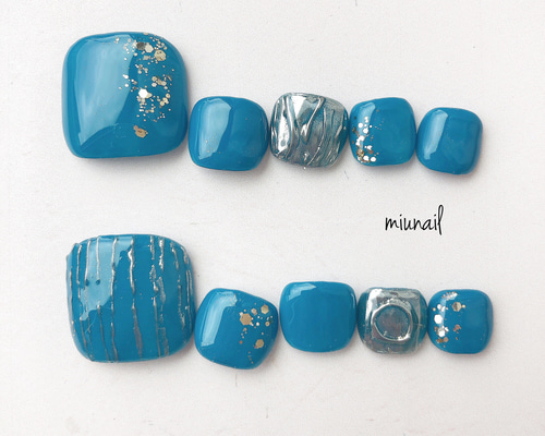 F47］フットネイル/ニュアンスネイル/夏ネイル/シンプルネイル/フット