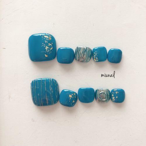 F47］フットネイル/ニュアンスネイル/夏ネイル/シンプルネイル/フット