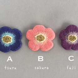 花刺繍 イロカザリ - ヘアゴム - 2枚目の画像