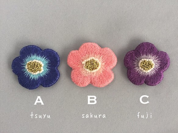 花刺繍 イロカザリ - ヘアゴム - 2枚目の画像