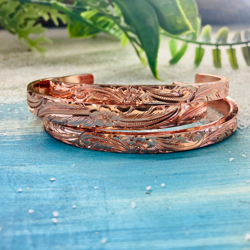 バングル メンズ ピンクゴールド マイレスクロール 6mm バングル