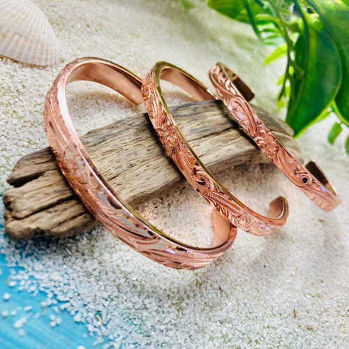 バングル メンズ ピンクゴールド マイレスクロール 6mm バングル