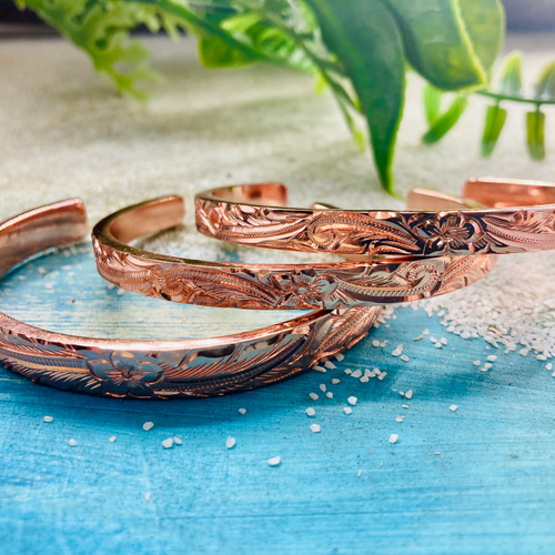 バングル メンズ ピンクゴールド マイレスクロール 6mm バングル