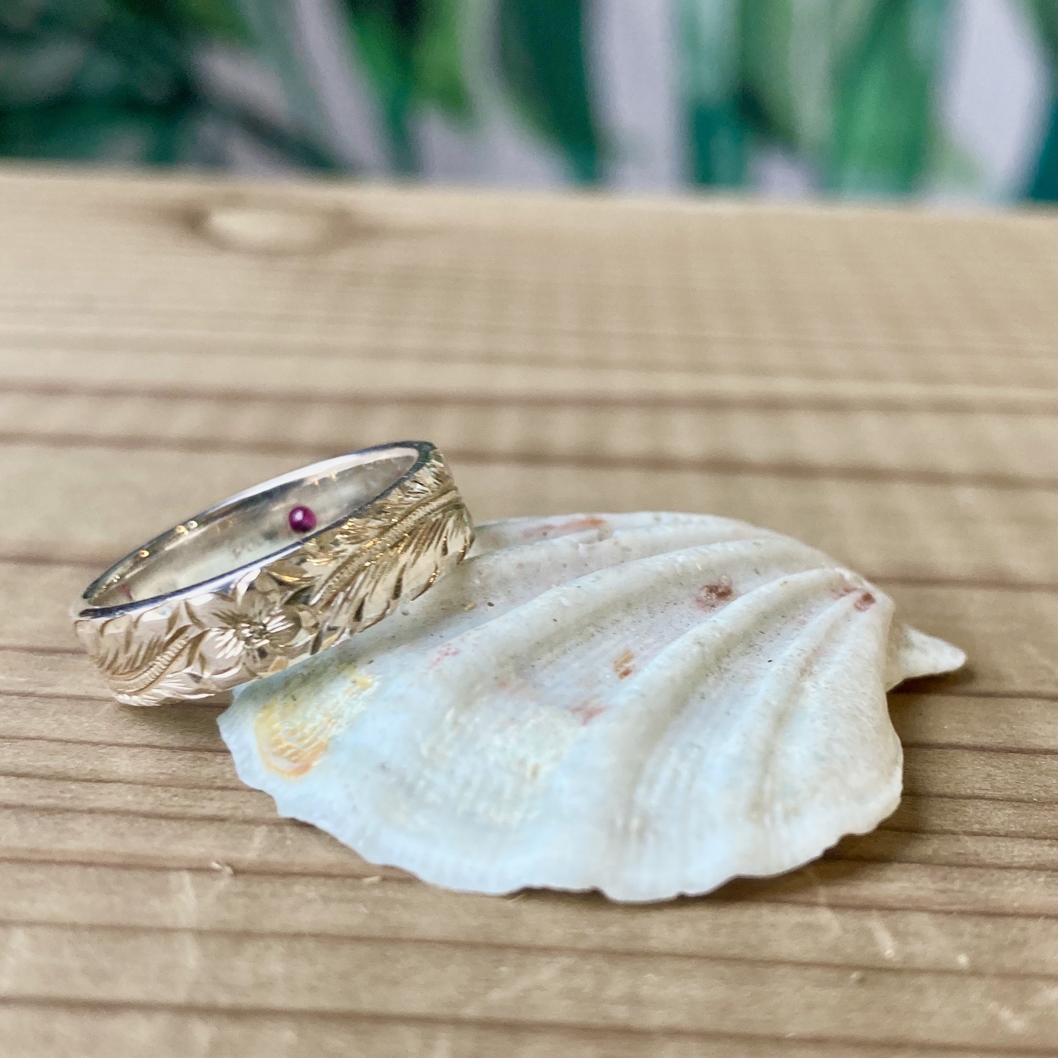 ルビーハワイアンリング　マイレ　＃11