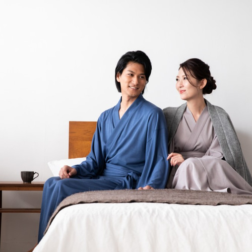 プレミアム】浴衣ルームウェア -ブルー- 部屋着・寝間着
