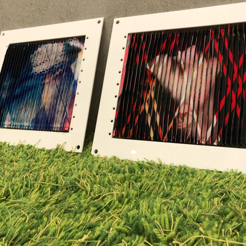 見る角度で絵が変わる！3面プリーツタペストリー壁掛け タペストリー