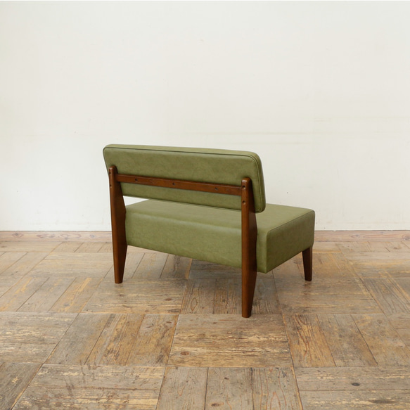 1.5s Standard sofa（ BR × 合成皮革オリーブ Ba-05 ） 3枚目の画像