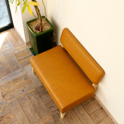 【Creema限定】1.5s Standard-L(左) sofa (NA × 合成皮革キャメル Ba-01） 1枚目の画像
