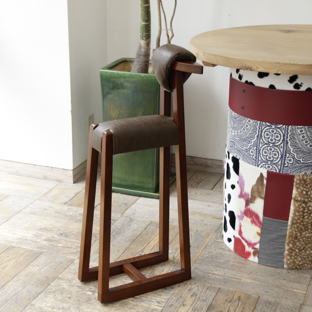 らくだスツール ( BR × 合成皮革ブラウン)