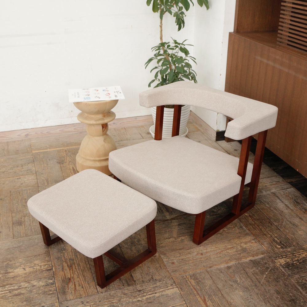 【ペット用生地使用】コ助ソファ & オットマン ( BR × ライトグレー NW-UP5596 )