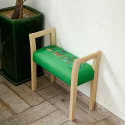 玄関スツール ダブルアーム（NA×Life on the chair：green）with【YORIDONO】 2枚目の画像
