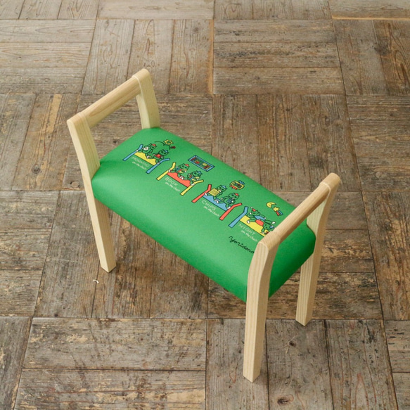 玄関スツール ダブルアーム（NA×Life on the chair：green）with【YORIDONO】 4枚目の画像