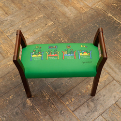 玄関スツール ダブルアーム（BR×Life on the chair：green）with【YORIDONO】 4枚目の画像
