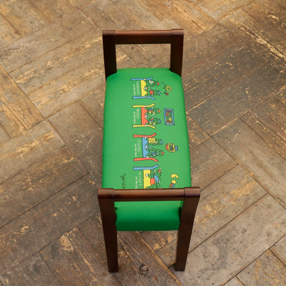 玄関スツール ダブルアーム（BR×Life on the chair：green）with【YORIDONO】 6枚目の画像