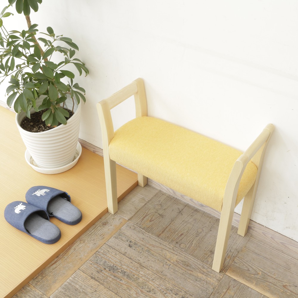 玄関スツール ダブルアーム（NA×ANイエロー）