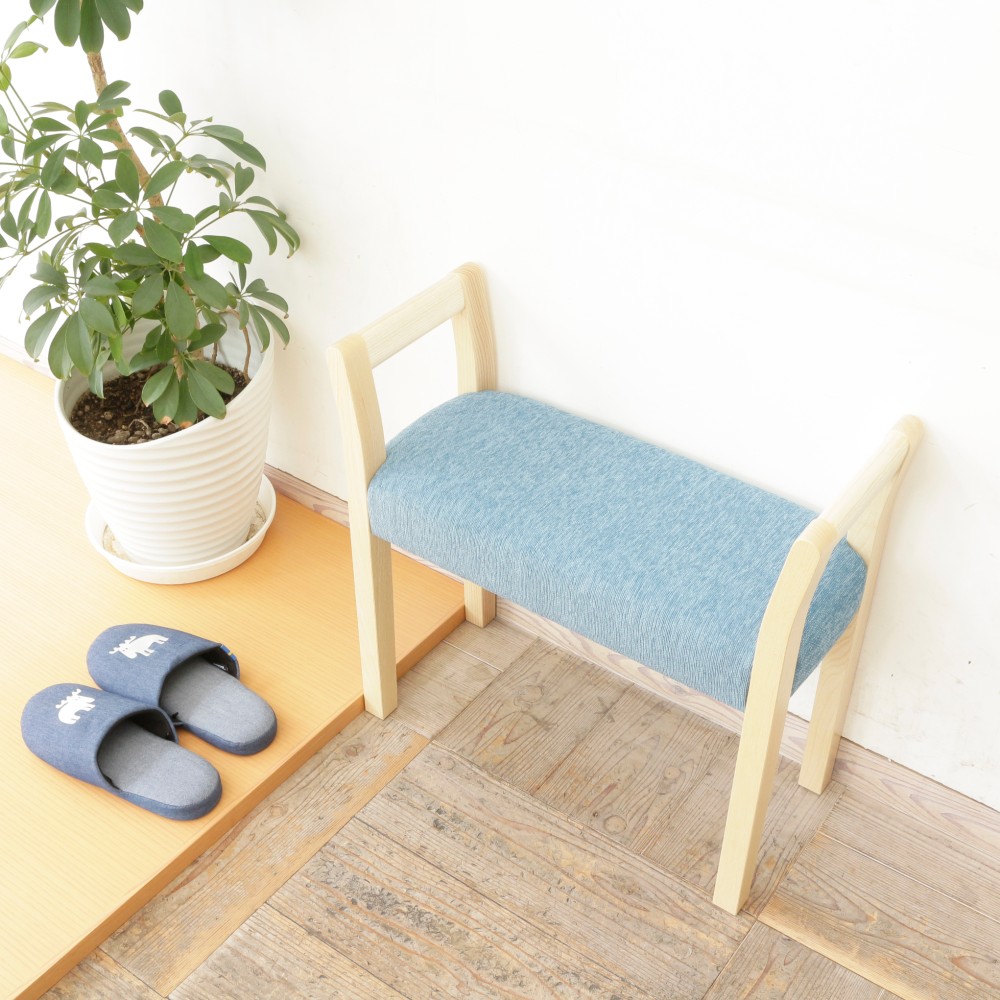 玄関スツール ダブルアーム（NA×ANライトブルー）