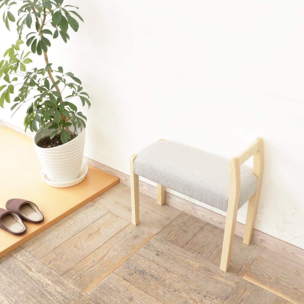 玄関スツール サイドアーム W540 (NA×グレー ANシリーズ）