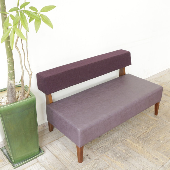 2 seater Border sofa（BR×パープル[Ba-09]＆バイオレット[NC-020]） 1枚目の画像