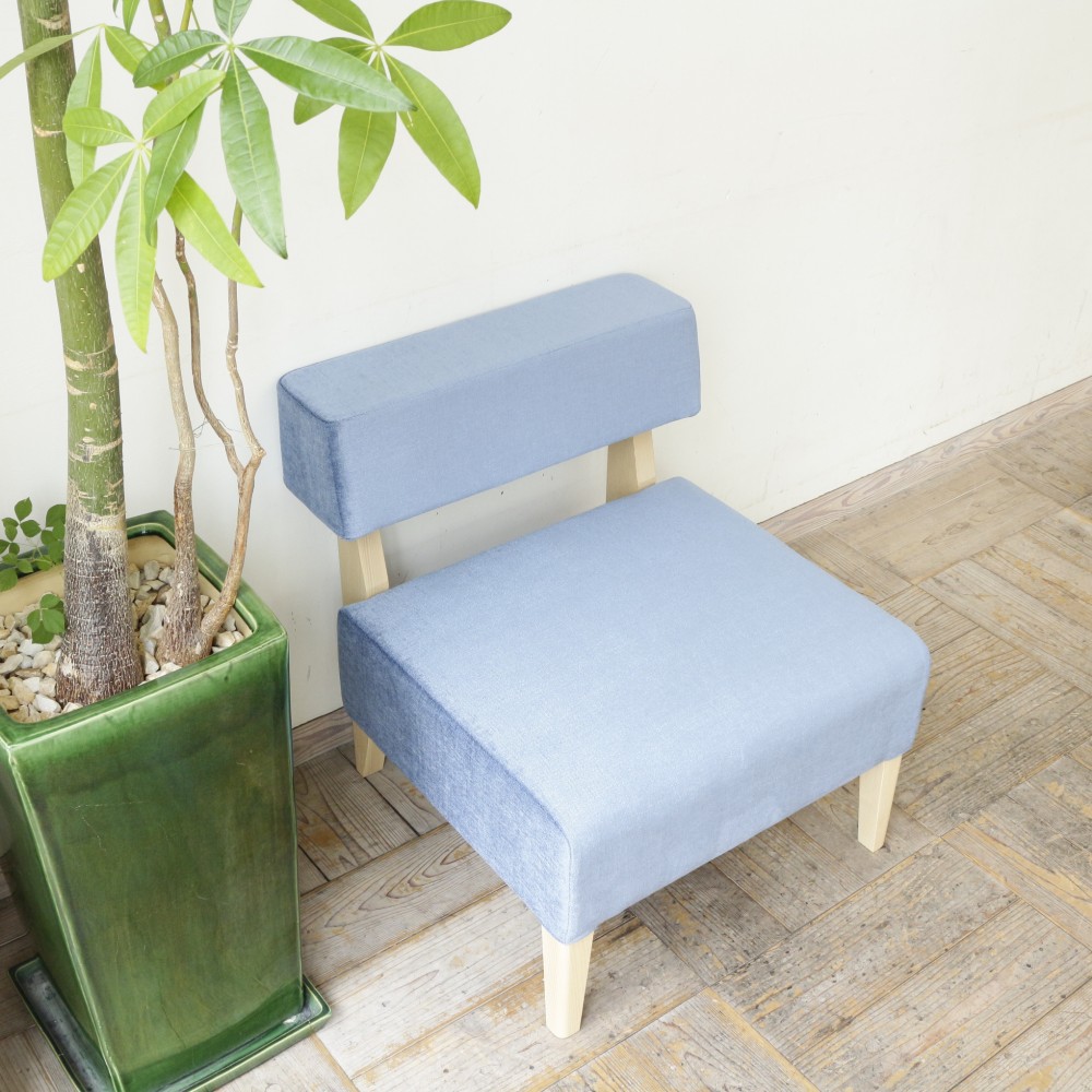 1seater Border sofa（NA×ライトブルー[SP-UP5568]）