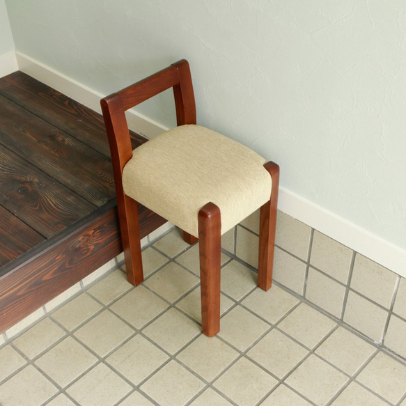 玄関換鞋椅mini（棕×駱駝） 第1張的照片