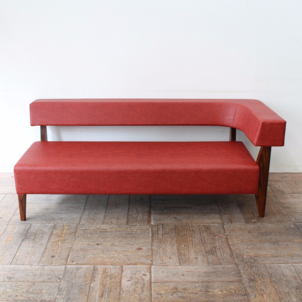 2.5s Border sofa-L(左)( BR × 合成皮革レッド Ba-08 )